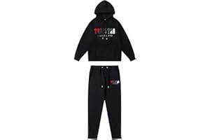 TOWERS Set di Tuta da Uomo e Donne Trapstar di Marca alla Moda,Jogging Sportiva Lettera Ricamata 2 Pezzi Felpe con Cappuccio e Pantaloni Autunno Inverno