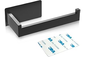 Portarollos Papel Higiénico Adhesivo - HAUSPROFI Soporte Papel Higienico de Acero Inoxidable 304 - Porta Rollos de Papel Higienico Sin Taladrar para Inodoro Negro Mate