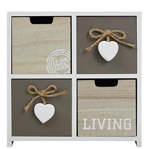 Mini Kommode Schrank Living mit 4 Schubladen 23x24x10cm Kleines Schränkchen Schubladenschrank Holzschrank für Bad Büro Haushalt - 2