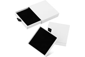 YOLEV 2Pcs Jewelry Gift Box ardboard Jewelry Box Square Necklace Earring Bracelet Gift Boxes Organizer Storage Boxes for Jewellery (White)
