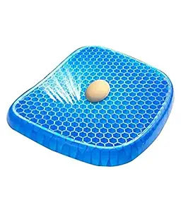 TOPHAVEN Medical Grade Gel Double-Sided Honeycomb Design Breathable, Durable, Portable Cushion Seat Pad -Helps in Relieving Back, Spine and Hips Pain (Blue)