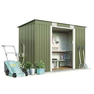 Metal Pent Roof Outdoor Garden Storage Shed by Waltons 
