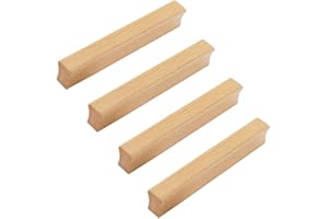 HY HUIJUN Holzgriffe Küchenschränke, 4 Stück Holz Griffe Möbel Massiv,Türgriff Schrankgriff Schubladengriff für Tür Schubladen Schrank,Dekoration