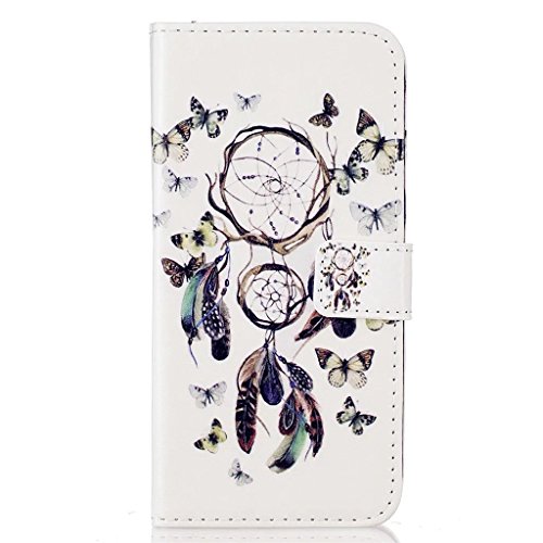 MUTOUREN Schutzhülle Case für iPhone 7 Plus (5.5 Zoll) Prägung Blumen Geprägte indische Mandala Muster Buch-Stil Bookstyle Handyhülle Schutzhülle Taschen Anti-scratch Bumper et Shock Absorption Magnetverschluss Magnet Etui + Metall Touch-Pen, Traumfänger und Schmetterling - 2