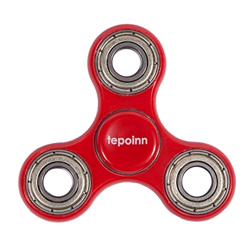 Tepoinn Anti-Anxiety 360 Finger Spinner Helps Focusing Fidget Toy [3D Figit] Premium Quality EDC Focus Toy for Kids & Adults - Best Stress Reducer Relieves ADHD Anxiety and Boredom Ceramic Bearing (red)