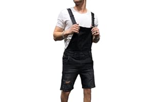 EACH WOMEN Herren Jean Shorts Denim Latzhose Stretch Lässige Shorts Denim Overall Herren Short Denim Overalls