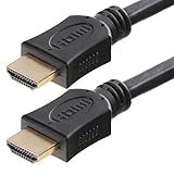  helos HDMI Anschlusskabel-A St/St , highspeed TV Verbindungskabel , Full HD , 4K , UHD , vergoldet , schwarz  5,0m 118872