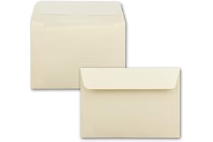 ‎FARBENFROH BY GUSTAV NEUSER 25x Briefumschläge Vanille-Creme DIN C6 Format 11,4 x 16,2 cm - Haftklebung - Kuverts ohne Fenster - Weihnachten, Grußkarten & Einladungen - Für A6 & A4 Papier