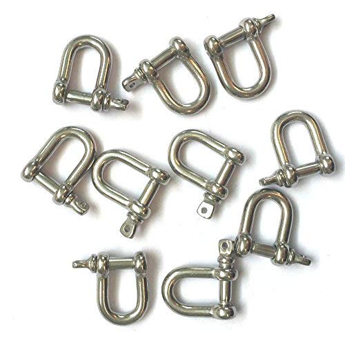 Jingyi en Acier Inoxydable Mini Nœud en Forme de D à Anse, 3 mm, Couleur Argent, pour Bijoux, Marine, Paracord Tackle-10 pcs