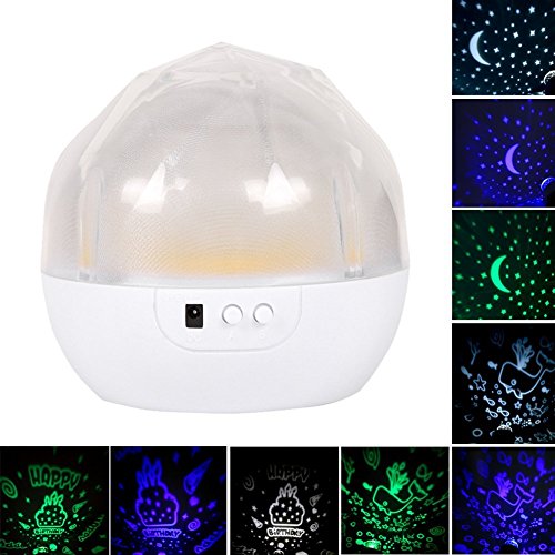 B-right® 360 Grad drehbaren 6-Modus-Projektor-Licht LED Sternenhimmel-Projektor, Nachtlicht Lamp für Kinder, Baby, Weihnachtsgeschenke, USB / batteriebetrieben