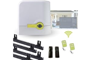 MOTIC - Motor Puerta Corredera, hasta 500 kg - Motor puerta corredera jardin - Incluye fotocelulas motor, cuadro de control, 2 mandos a distancia y 4 metros de nylon