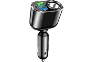 GEMCOO 111W Caricabatteria da Auto Accendino Accendisigari Auto USB C Splitter, 90W Adattatore per Prese di Corrente, Carica Super Veloce 66W & PD 30W USB Ricarica Veloce, con Voltmetro LED (nero)