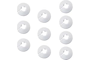 FEADBYT Heater Pipe Rosette 10 Pieces Plastic Cap Wreaths 17mm Diameter Pipe Sheath Radiator Decoration for Water Pipes Heating Pipes (White)