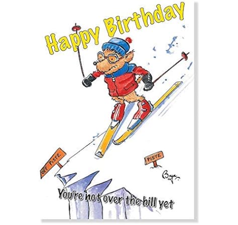 Skiing Birthday Card By Bryn Parry Amazon Co Uk Office Products