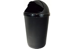 Easy Shopping® Plastic Bullet Bins 50L Wastepaper Recycle Dustbin Flap Lid Kitchen, Home Office Rubbish Trash Basket (1)