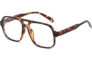 YAMEIZE Quadrat Blaulichtfilter Brille für Damen Herren Retro 70er Jahre Übergröße Blaulichtfilter Computerbrille Piloten Anti Blaulicht Brille