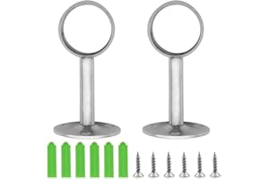 CEEYSEE 2 Pezzi Staffa per Bastone 32mm per Tende in Acciaio Inox Supporto per Asta Flangia con Vite Staffe Appendiabiti Staffa di Montaggio a Soffitto per Tenda Binario,Stendino (32mm/FLZ-O)