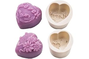 Dearjana 2 Pezzi Stampi per Sapone in Silicone, Rose Soap Moulds, Stampi per Sapone Fai da Te per Torta Sapone Cioccolato, Riutilizzabile
