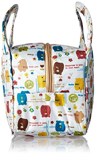 iSuperb Niedlich Kühltasche Lunch Tasche Box Wasserdicht wiederverwendbar mit bezauberndem Animal Bild isoliert Lunchpaket für Frauen Damen Mädchen Kinder Kids Schüler Jugendliche (Netter Bär Weiß) - 3