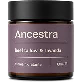 Ancestra - Pure Beef Tallow &amp; Lavender 2 fl oz | Moisturizing Cream | Body &amp; Facial, Natural Beef Tallow, Grass Fed Cows, Vit