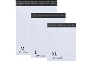 Rshuhx Woreczek wysyłkowy z tworzywa sztucznego 25 cm x 35 cm / 32 cm x 45 cm / 35 cm x 50 cm torebki wysyłkowe na ubrania, małe pudełko na buty, koszulę i sweter, samoprzylepne i nieprzejrzyste (3