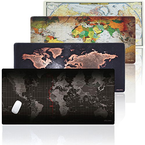 JIALONG Tapis de souris Gaming XXL World Map Grand souris tapis Mousepad Tapis Clavier Tapis de bureau Base en gomme Compatible Souris Laser Optique PC Gamer 