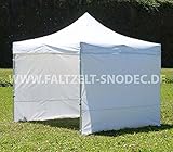Faltzelt Faltpavillon Aluminium 3x3 WEIB EXA 40mm mit 4 Seitenteilen PVC 350g GM Partyzelt Pavillon Verkaufszelt wasserdicht
