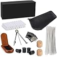 Joyoldelf Smoking Pipe Accessories with Leather Pipe Bag, Wooden Stand Holder, 3-in-1 Pipe Scraper, 50 Pipe Cleaners & 20 Pipe Filters, 4 Pipe Bits and Other Tobacco Pipe Tools, Bonus a Gift Box