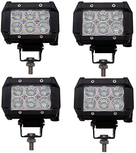 EHAO 4 X 18w 1800 Lumens Cree LED Spot Light for Off-road SUV Boat 4x4 Jeep Lamp Tractor Marine Off-road Lighting Rv Atv (pack of 4)