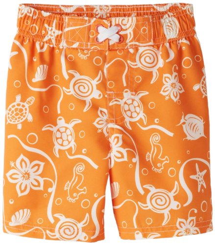 Ixtreme Baby Boys Infant Turtle Swim Trunk Rashguard Board Short, Orange, 24 Months
