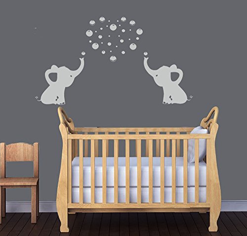 BDECOLL Elefant Bubbles Wandbild Aufkleber Kinderzimmer Decor/Wandaufkleber Wandsticker Wandkunst Kinder Dekor Papier - 3