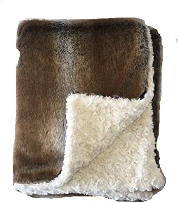 GoodDogBeds 15 by 18-Inch Faux Fur BaaBaa Dog Blanket, Small, Brown Shell