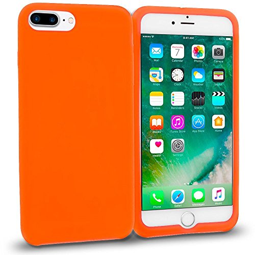 iKiKin Pour Apple iPhone 7/7 Plus Housse de protection en caoutchouc souple en silicone et en caoutchouc souple (iphone 7 plus, Orange)