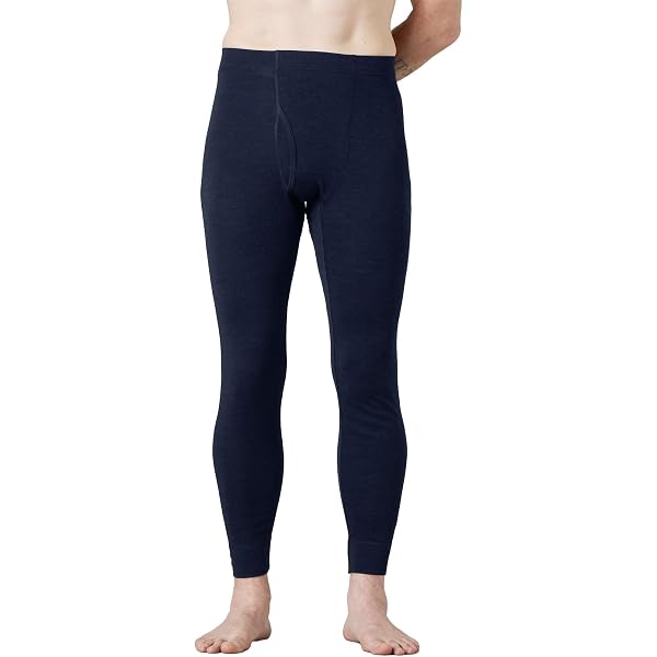 DILLING Caleçon Long Laine Mérinos Homme Mélange Gris L - Sous-Vêtement Thermique