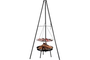 MARK ADLER Roast 3.0 | Barbecue pivotant avec grille de cuisson | Diamètre 51cm | Construction stable | Trépied pour brasero | Hauteur 165 cm | Chaîne réglable en hauteur | Pour camping et jardin