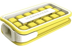 Icebreaker Pop Bac à Glaçons - Moule à Glaçons Innovant - Faiseur de Glace, Récipient de Rangement, Distributeur - Portable, Isotherme, sans BPA - Pour 18 Gros Glaçons (Pale Lemon)