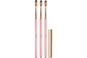 GENERICO BISHENGYF 3pcs 【Kolinsky de alta calidad】Pincel acrílico para uñas【Especialmente diseñado para polvo acrílico】Pincel acrílico para uñas, cepillo para uñas de gel,