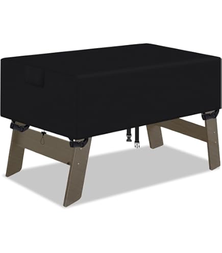 Copertura Per Biliardino Misisi - Impermeabile 210D Oxford, 142x74x13 Cm, Nero - Foto 7