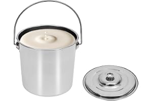 Hink rostfritt stål hink foderhink mjölkhink champagnekylare EIS-hink med lock i rostfritt stål, 6 l/12 l (12 liter)