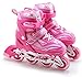 Price comparison product image 4 Wheels Adjustable Inline Roller Skates Blades Childrens Adults Kids Boys Girls (Pink, Medium /UK 2 - 4/)