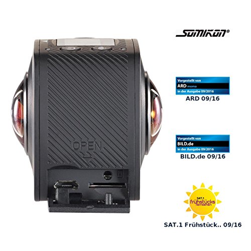 Somikon 360°-Full-HD-Action-Cam mit 2 Objektiven für vollsphärische VR-Videos