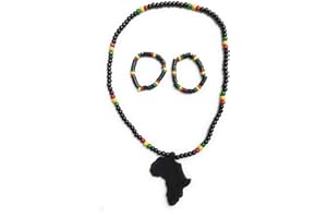 Wigwam 3 PIECE SET Rasta wood bracelets and Necklace