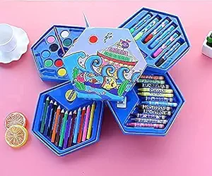 Exexus home- ||set of 1|| Art Set, Colors Box Color Pencil, Crayons, Water Color, Sketch Pens Set of 46 Pieces for Boys and Kids Best Birthday Gift & Return Gift (Color Box for Kids)