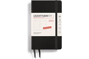 ‎LEUCHTTURM1917 LEUCHTTURM1917 370549 Wochenkalender Pocket (A6) 2025, Schwarz, Deutsch