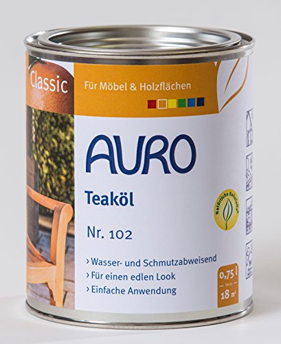 AURO Gartenmöbelöl Classic Nr.102-81 Teaköl, 0,75 Liter