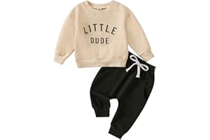 WYSUMMER Baby Boy Set di Vestiti per Bambini con Stampa a Lettere Maglioni Pantaloni Tuta a Maniche Lunghe Maglietta e Pantaloni per Bambini Piccoli