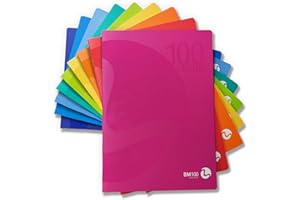 BM BEMORE Bm – BeMore – Centus 0109288 – Quaderno Formato A4 – Rigatura 10F – Quadretti 1 Cm Con Margini – Carta 100G/Mq – Colori Assortiti – Confezione 12 Pezzi