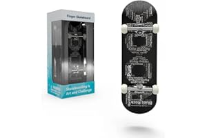 BIGH Fingerboard Profesional de Madera Natural de Arce - Monopatin para Dedos - Finger Skate pequeño - Patín para Regalar y Jugar - Fingerskate Colecionable - Color: Negro