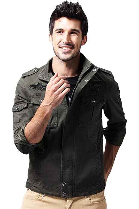 Giacca Militare Uomo - Bomber Cargo Antivento, Poliestere, Per Primavera/Autunno - Stile Casual E Lavoro - Foto 6