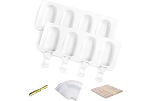 CMMKCNNK Eisformen Eis Am Stiel Silikon Mit 50 Eisstiele Holz 50 Pakettaschen 50 Dichtungslinien, Wassereis Formen Eis Selber Machen Formen, Eisformen Baby Eis Formen Für Stieleis, Cakesicles Silikonform